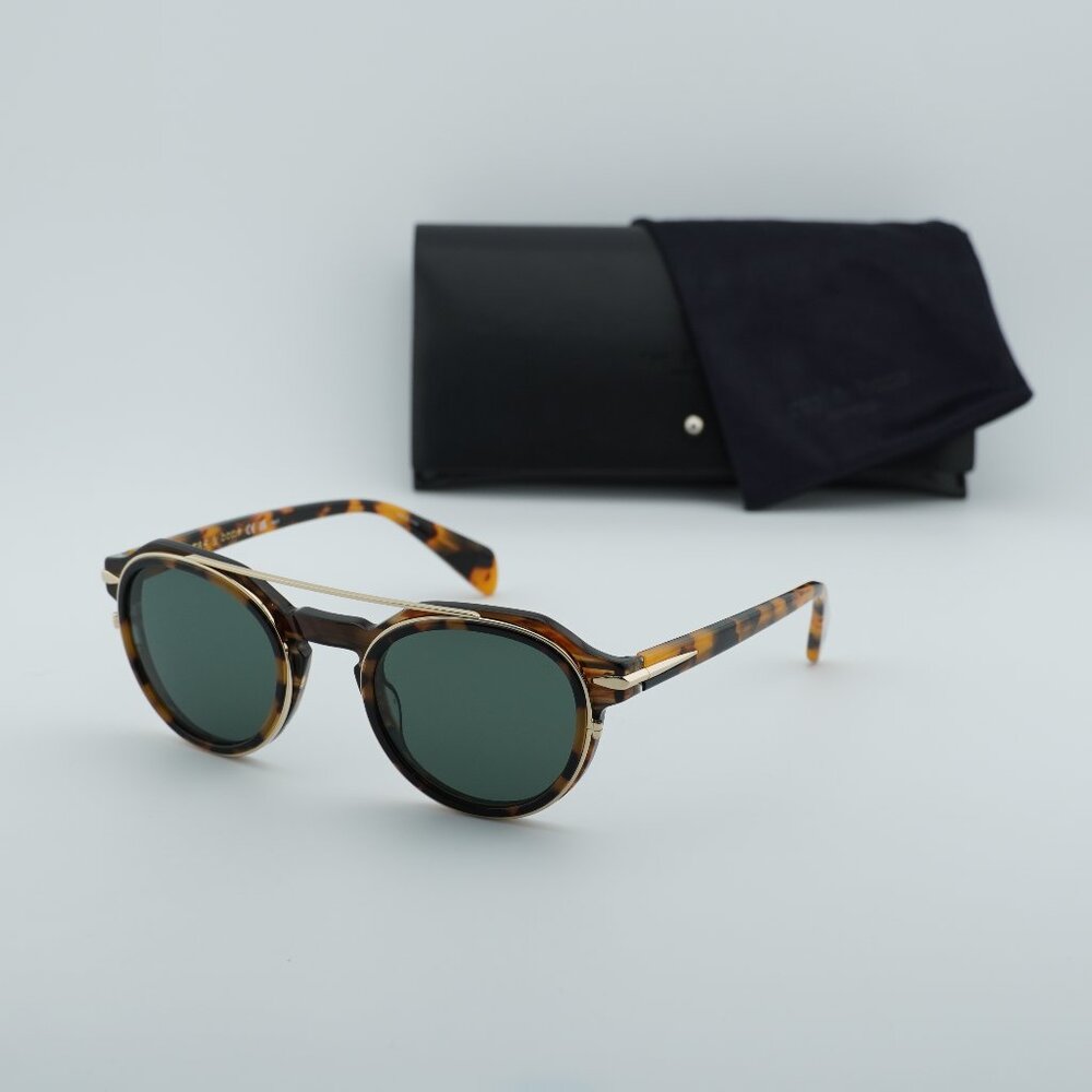Rag & Bone RNB6006/S 0086 QT Square Sunglasses - Havana/Green